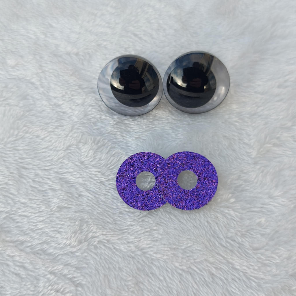 Glittriga säkerhetsögon 20 mm  (sinker eyes) - 1 par (2 st)