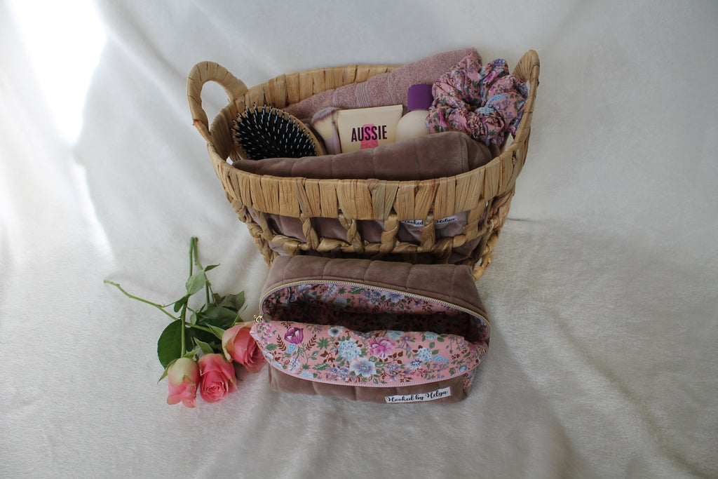 Necessär - Nougat sammet (set med 2)