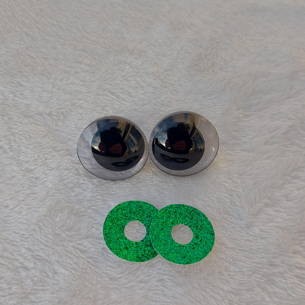 Glittriga säkerhetsögon 20 mm  (sinker eyes) - 1 par (2 st)