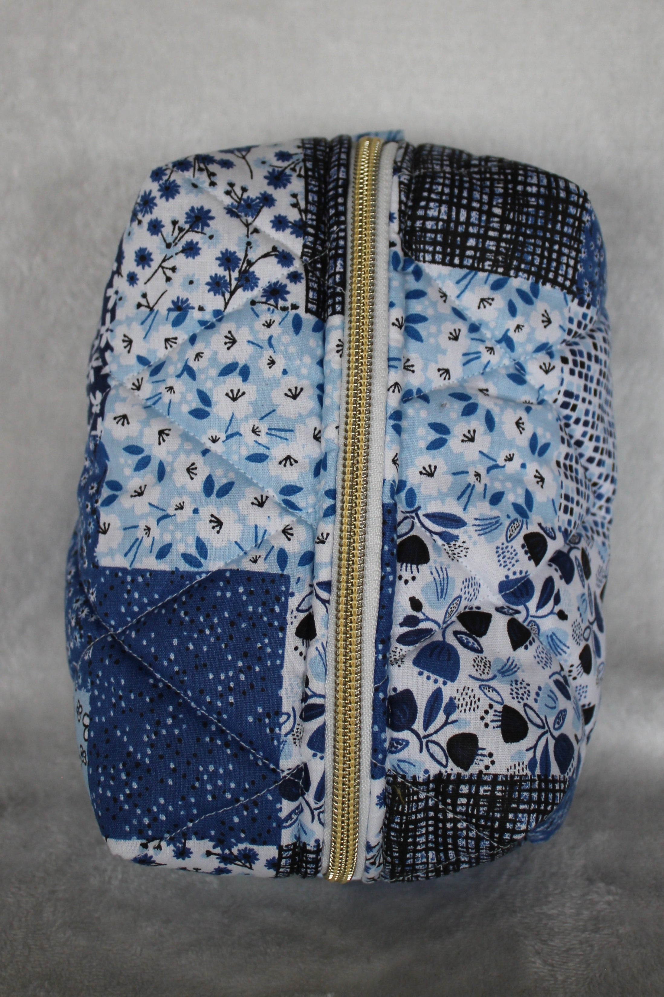 Necessär - patchwork blå