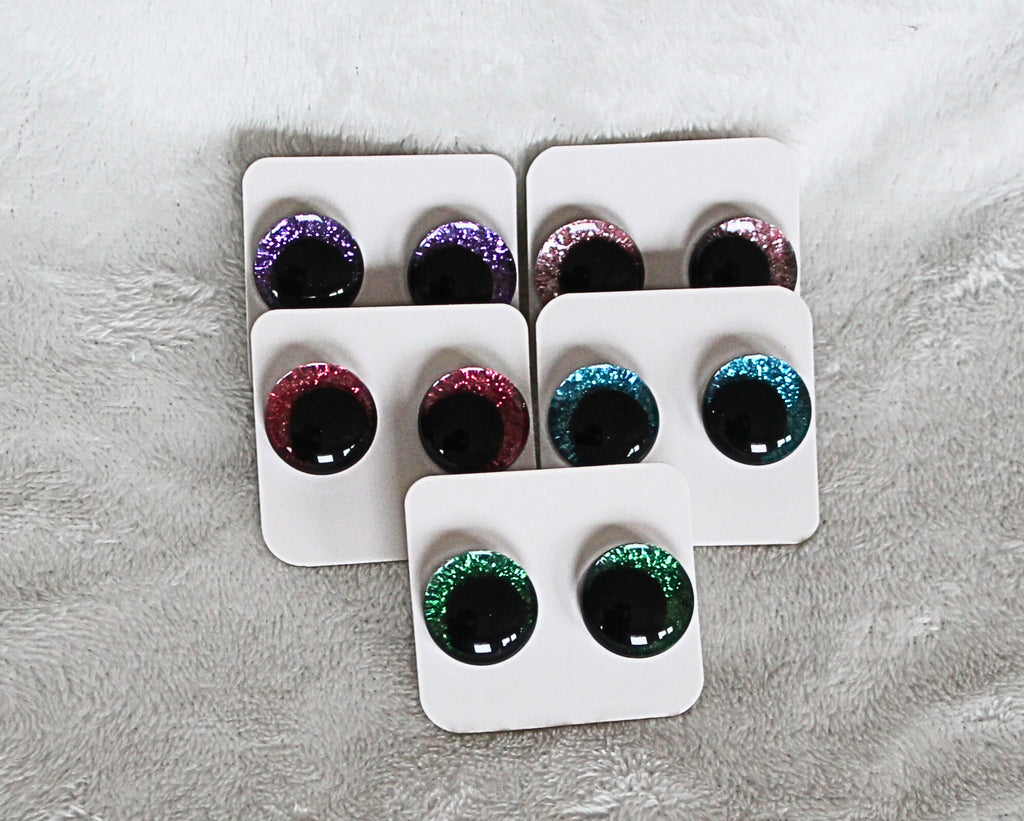 Glittriga säkerhetsögon 20 mm  (sinker eyes) - 1 par (2 st)