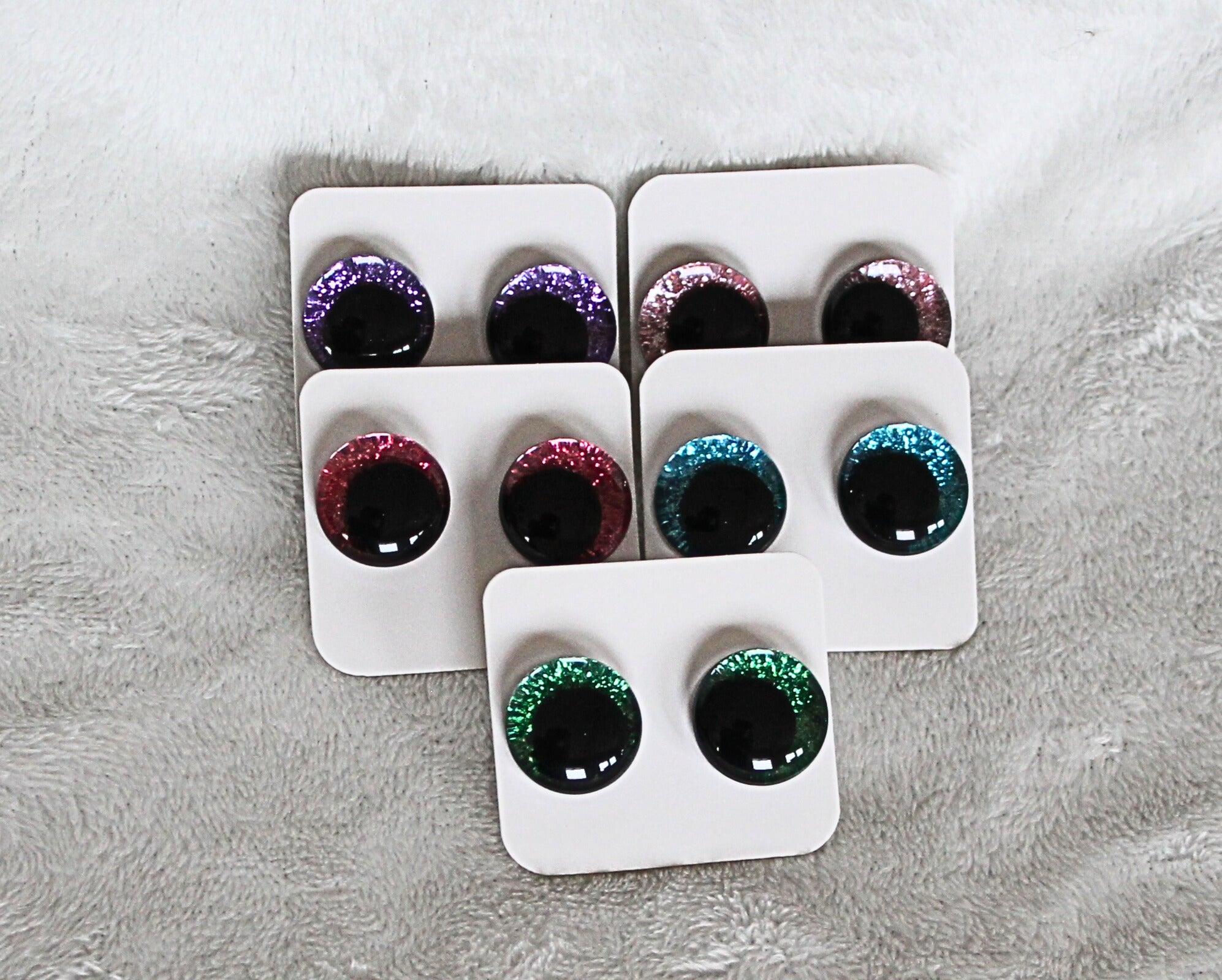 Glittriga säkerhetsögon 20 mm  (sinker eyes) - 1 par (2 st)